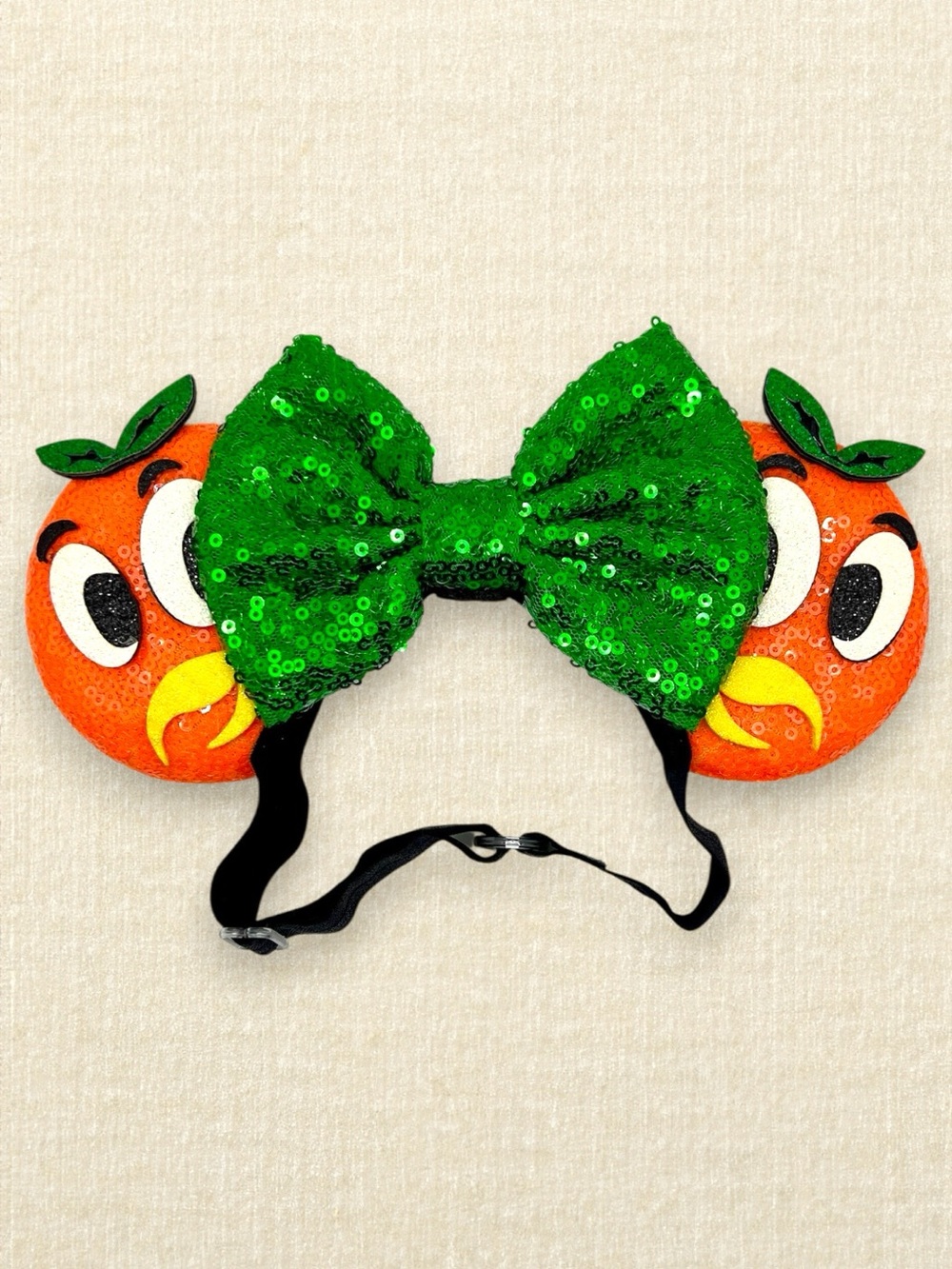Elastic Orange Bird Sequin Minnie Ears | Disney-Inspired Mouse Ears